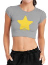 【送料無料】 ライセンス キャラクター レディース Tシャツ トップス Juniors' Steven Universe Star Icon Crop Graphic Tee Gray(4)