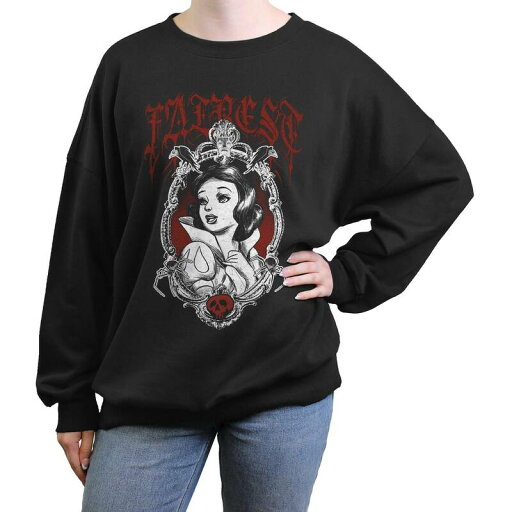 【送料無料】 ディズニー レディース Tシャツ トップス Disney's Snow White And The Seven Dwarfs Fairest Mirror Pose Juniors' Oversized Graphic Pullover Black 【送料無料】 ディズニー レディース Tシャツ トップス Disney's Snow White And The Seven Dwarfs Fairest Mirror Pose Juniors' Oversized Graphic Pullover Black