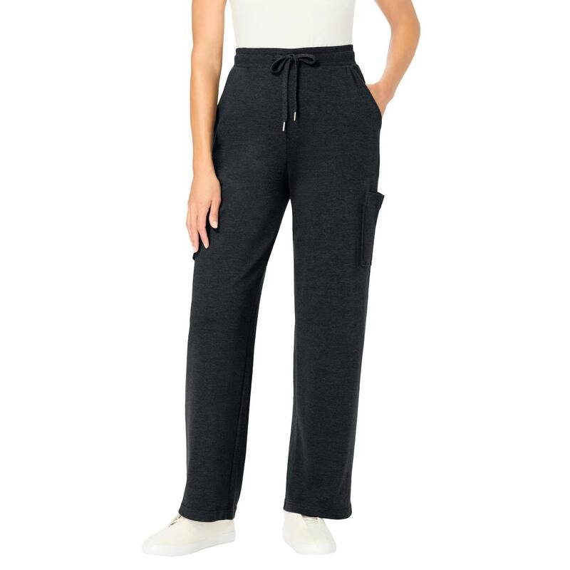ReVida ŷԾŹ㤨֥ޥ  ǥ ܥȥॹ 奢ѥ ѥ ץ饹 ץ ˥å Woman Within Women's Plusize Petite Knit Cargo Pant Heather Charcoal 㥳פβǤʤ12,980ߤˤʤޤ
