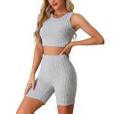 【送料無料】 cheibear レディース ナイトウェア アンダーウェア Womens Pajamas Sleeveless Summer Ribbed Kni...