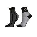【送料無料】 メモイ レディース 靴下 アンダーウェア 2 Pair Bundle Women's Fashion Anklet Socks Black Multi(4)