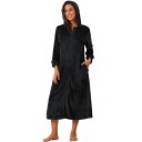 【送料無料】 cheibear レディース ナイトウェア アンダーウェア Women's Flannel Robe Fluffy Plush Long Zip Front Bathrobe with Pockets Warm Soft Zippered Bathrobes Black