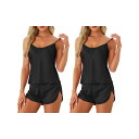 【送料無料】 cheibear レディース ナイトウェア アンダーウェア 2 Set of Womens Satin Pajamas Sets Cami Sho...