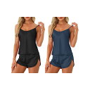 【送料無料】 cheibear レディース ナイトウェア アンダーウェア 2 Set of Womens Satin Pajamas Sets Cami Sho...