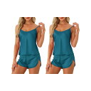 【送料無料】 cheibear レディース ナイトウェア アンダーウェア 2 Set of Womens Satin Pajamas Sets Cami Sho...