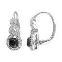 【送料無料】 ステラ グレース レディース ピアス・イヤリング アクセサリー Stella Grace 1 Carat T.W. Black Diamond & Lab-Created White Sapphire Sterling Silver Twist Drop Earrings Black(4)