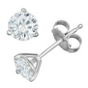 【送料無料】 アンブランデッド レディース ピアス・イヤリング アクセサリー 14k Gold 1 Carat T.W. Lab-Created Moissanite Solitaire 3-Prong Stud Earrings White