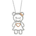 【送料無料】 アンブランデッド レディース ネックレス・チョーカー・ペンダントトップ アクセサリー 10k White Gold 1/3 Carat T.W. Diamond Teddy Bear Necklace Two Tone