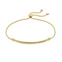 【送料無料】 アンブランデッド レディース ブレスレット・バングル・アンクレット アクセサリー 14k Gold Polished Bar Adjustable Bracelet 14k Gold(4)