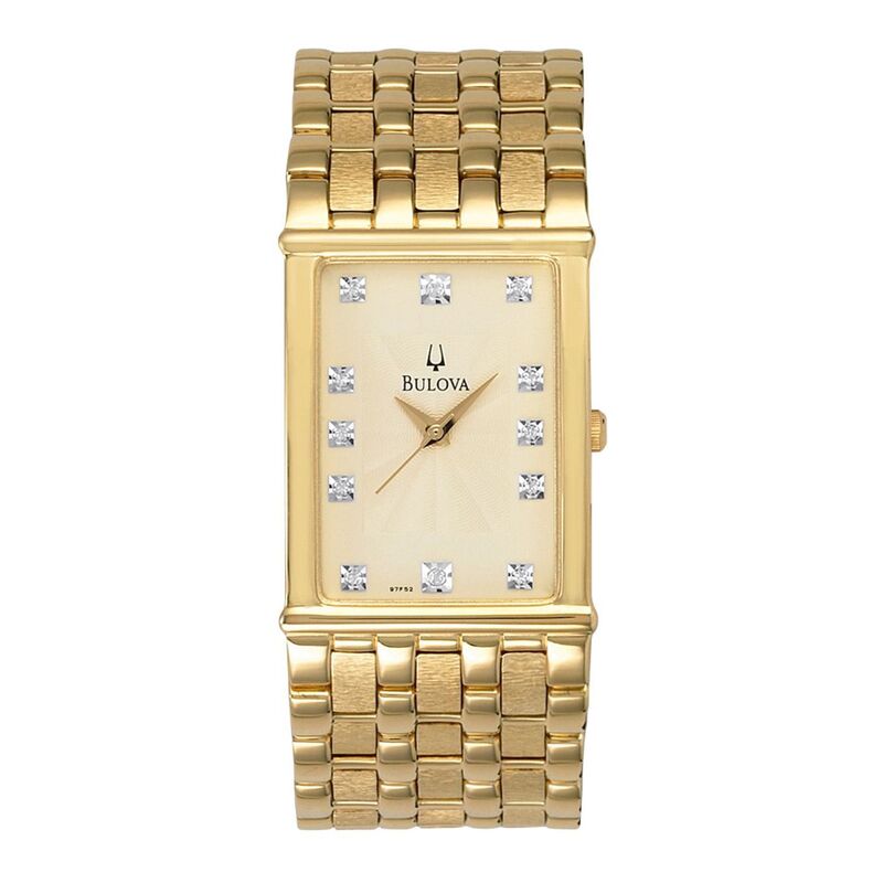 【送料無料】 ブロバ メンズ 腕時計 アクセサリー Bulova Men's Gold-Tone Diamond Watch - 97F52 Gold