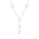 【送料無料】 スプレンデッドパールズ レディース ネックレス・チョーカー・ペンダントトップ アクセサリー Splendid Pearls 14k Gold Freshwater Cultured Pearl Station Y Necklace Yellow(4)