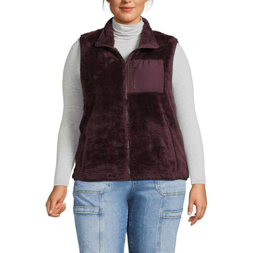【送料無料】 ランズエンド レディース ジャケット・ブルゾン アウター Plus Size Lands' End Cozy Sherpa Fleece Vest Midnight Plum 【送料無料】 ランズエンド レディース ジャケット・ブルゾン アウター Plus Size Lands' End Cozy Sherpa Fleece Vest Midnight Plum