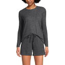 【送料無料】 ランズエンド レディース ナイトウェア アンダーウェア Women's Lands' End 2-pc. Cozy Brushed Rib Paj...