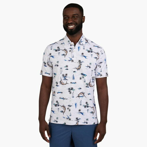 【送料無料】 チャップス メンズ Tシャツ トップス Men's Chaps Short Sleeve Printed Performance Polo White Sailfish 【送料無料】 チャップス メンズ Tシャツ トップス Men's Chaps Short Sleeve Printed Performance Polo White Sailfish