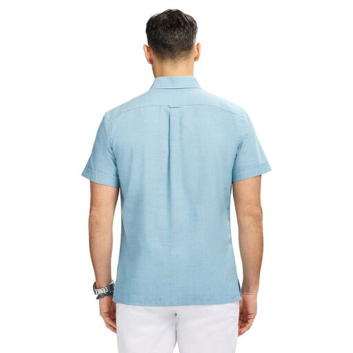 【送料無料】 アイゾッド メンズ Tシャツ トップス Men's IZOD Madras Short Sleeve Button Down Shirt Bright White