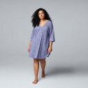 【送料無料】 ヴェラウォン レディース ナイトウェア アンダーウェア Plus Size Simply Vera Vera Wang Cozy Elbow Sl...