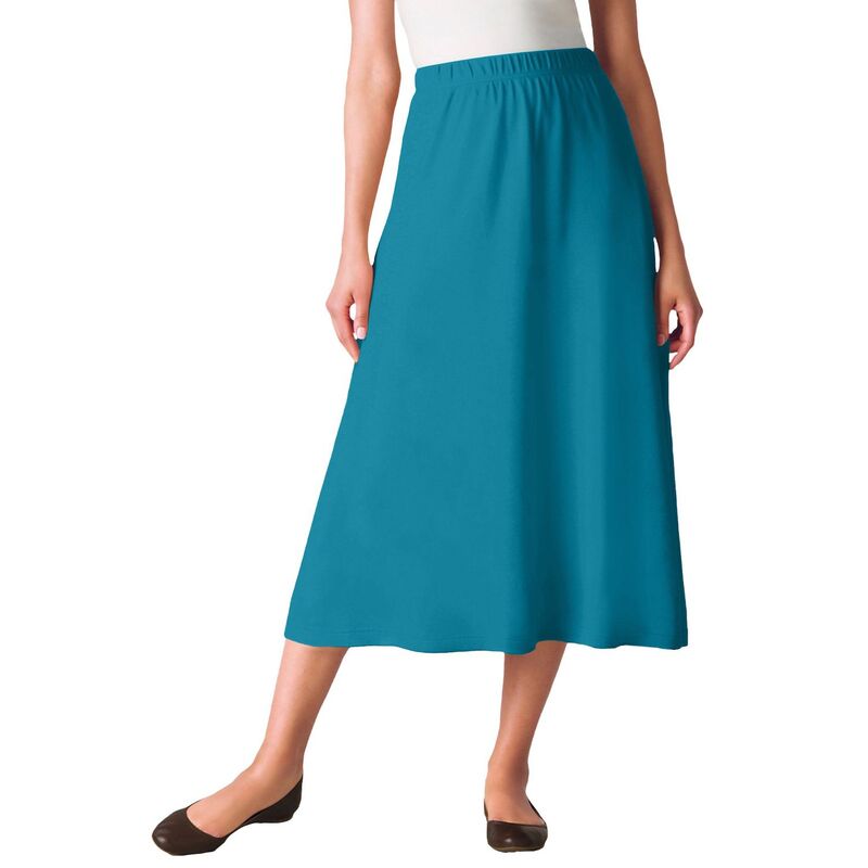ウーマン ウィズイン レディース ボトムスカート A ライン プラスサイズ ニット Woman Within Women's Plusize 7-Day Knit A-Line Skirt Deep Teal ティール