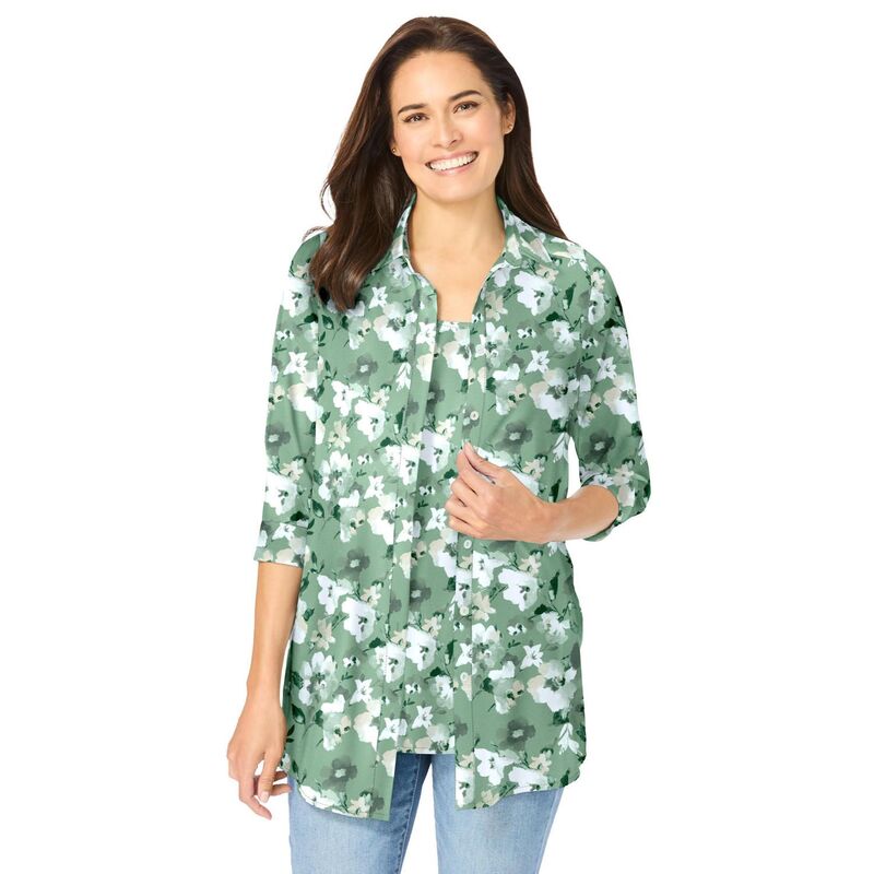 ウーマン ウィズイン レディース トップス シャツ プラスサイズ Woman Within Women's Plusize 2-Piece..