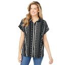 【送料無料】 ウーマン ウィズイン レディース シャツ トップス Woman Within Women's Plus Size Relaxed Campshir...