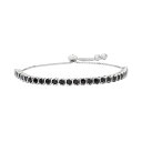 【送料無料】 Designs by Gioelli レディース ブレスレット・バングル・アンクレット アクセサリー Designs by Gioelli Sterling Silver Black Spinel S-Link Lariat Bracelet Black(4)