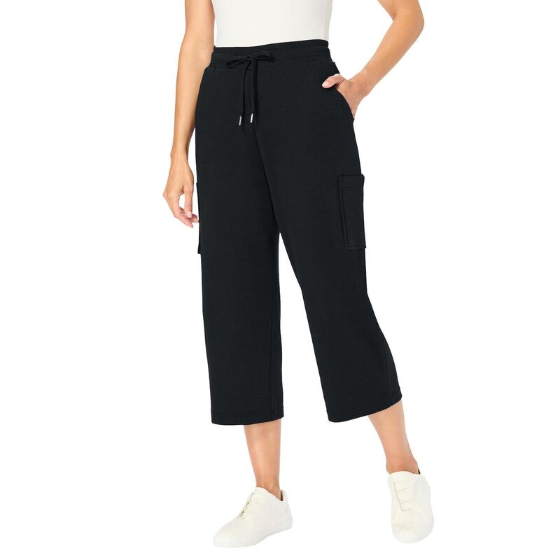 ReVida ŷԾŹ㤨֥ޥ  ǥ ܥȥॹ 奢ѥ ץ饹 ץ å ˥å Woman Within Women's Plusize Petite Knit Cargo Capri Black ֥åפβǤʤ12,980ߤˤʤޤ