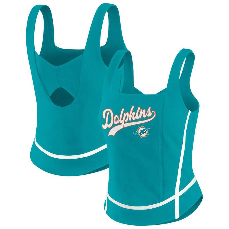 【送料無料】 ウェア バイ エリン アンドルーズ レディース Tシャツ トップス Women's WEAR by Erin Andrews Aqua Miami Dolphins Square Neck Tank Top Dol Turq A