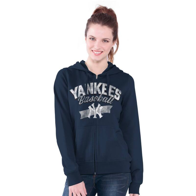 【送料無料】 ジースリー フォーハー バイ カール バンクス レディース Tシャツ トップス Women'sG-III 4Her by Carl Banks Navy New York Yankees Wild Cat Full-Zip Hoodie Ynk Navy