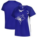 【送料無料】 プロファイル レディース Tシャツ トップス Women'sProfile Royal Toronto Blue Jays Glitter Raglan V-Neck T-Shirt Jay Blue