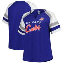 【送料無料】 プロファイル レディース Tシャツ トップス Women's Profile Royal Chicago Cubs Plus Sized Arched Notch Neck T-Shirt Cub Blue