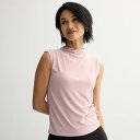【送料無料】 ナインウェスト レディース Tシャツ トップス Women's Nine West Drape Mockneck Shell Top Washed Grape|詳細画像