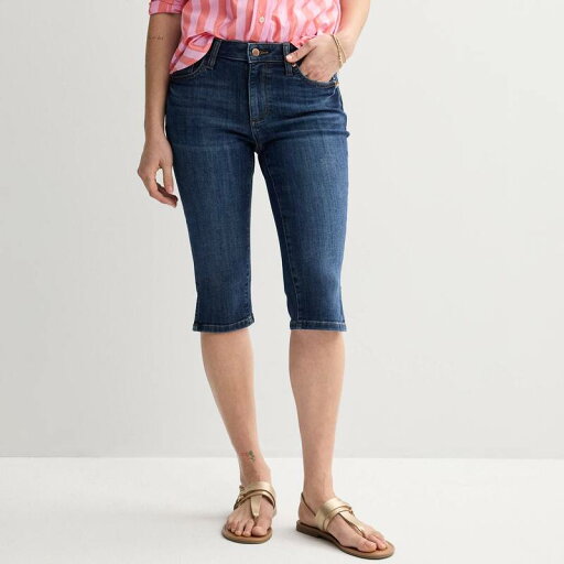 【送料無料】 ソノマ レディース カジュアルパンツ ボトムス Women's Sonoma Goods For Life Mid Rise Capris Dark Wash 【送料無料】 ソノマ レディース カジュアルパンツ ボトムス Women's Sonoma Goods For Life Mid Rise Capris Dark Wash