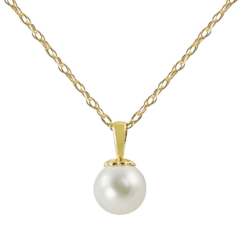 【送料無料】 アンブランデッド レディース ネックレス・チョーカー・ペンダントトップ アクセサリー 14k Gold Akoya Cultured Pearl Pendant White