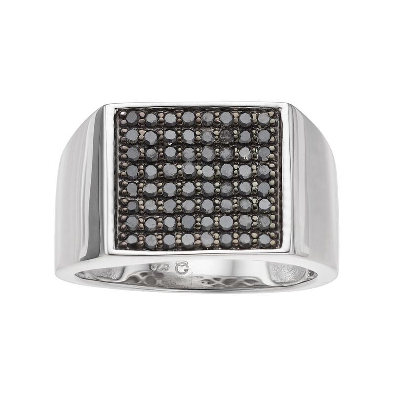 【送料無料】 アンブランデッド メンズ リング アクセサリー Men's Sterling Silver 3/4 Carat T.W. Black Diamond Ring Sterling