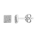 【送料無料】 アンブランデッド レディース ピアス・イヤリング アクセサリー 10K Gold 1/8 Carat T.W. Diamond Square Earrings White(4)