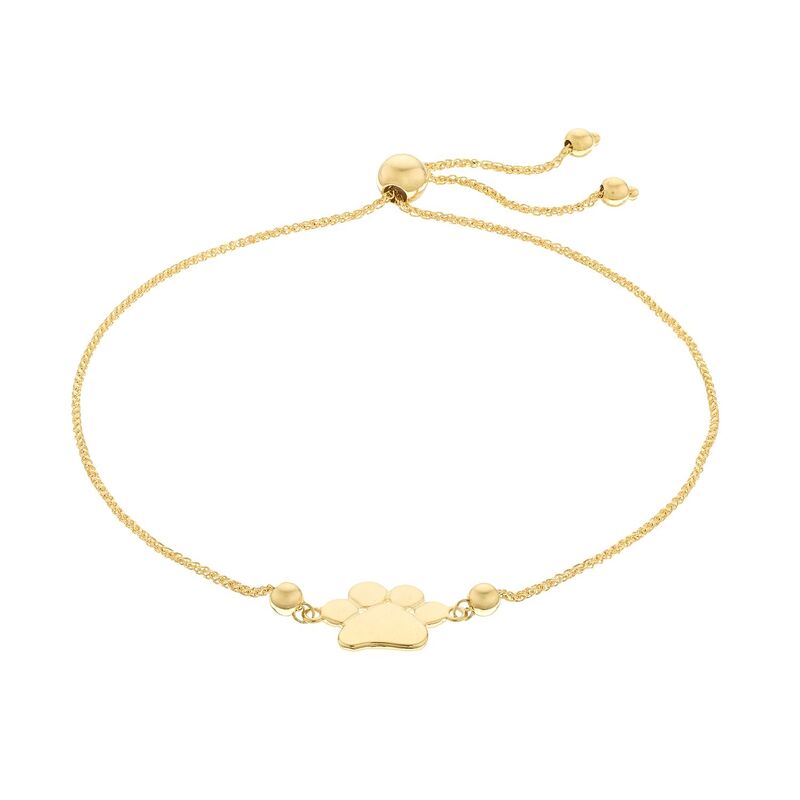 【送料無料】 アンブランデッド レディース ブレスレット・バングル・アンクレット アクセサリー 14k Gold Paw Print Adjustable Bracelet 14k Gold