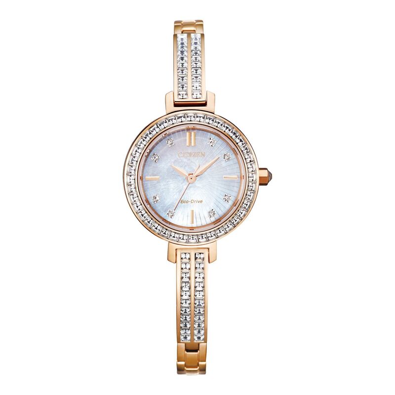 【送料無料】 シチズン レディース 腕時計 アクセサリー Women's Citizen Eco-Drive Crystal Bangle Watch - EM0863-53D Two Tone