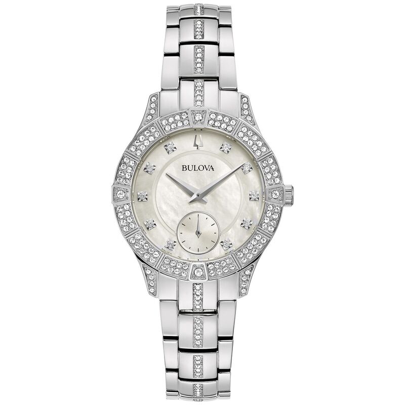 【送料無料】 ブロバ レディース 腕時計 アクセサリー Bulova Women's Crystal Bracelet Watch - 96L291 Silver