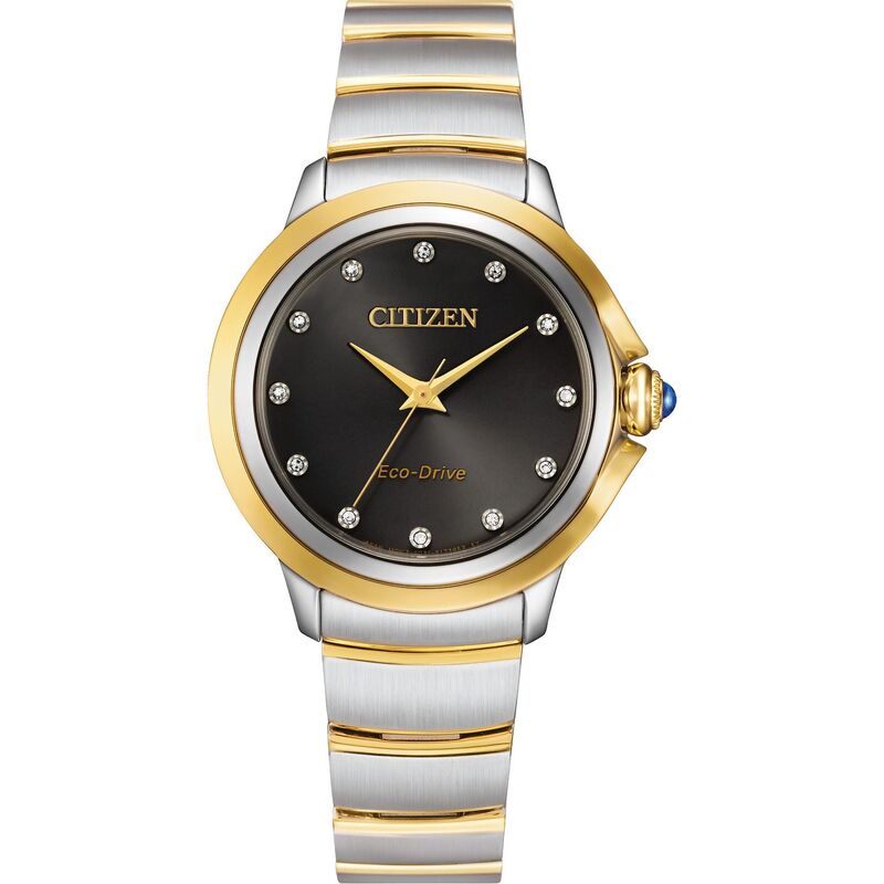 【送料無料】 シチズン レディース 腕時計 アクセサリー Citizen Eco-Drive Women's Ceci Two-Tone Stainless Steel Bracelet Watch - EM0954-50E Silver Gold
