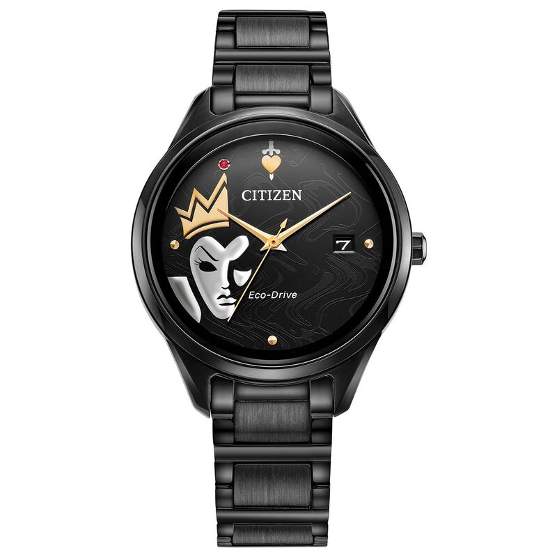【送料無料】 シチズン レディース 腕時計 アクセサリー Disney's 100th Anniversary Evil Queen Women's Eco-Drive Stainless Bracelet Watch and Pin Box Set by Citizen - FE6107-68W Gray