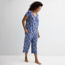【送料無料】 クロフト&バロー レディース ナイトウェア アンダーウェア Women's Croft & Barrow Print Short Sleeve P...