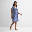 【送料無料】 クロフト&バロー レディース ナイトウェア アンダーウェア Women's Croft & Barrow Print Short Sleeve N...