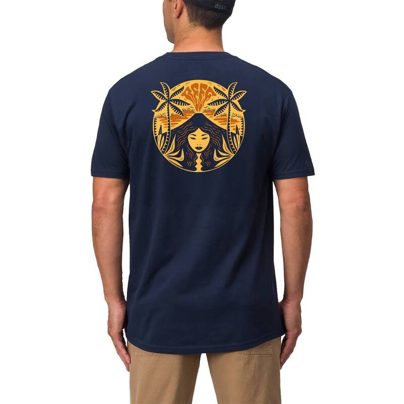 【送料無料】 リーフ メンズ Tシャツ トップス Men's REEF Pele Graphic Tee Navy