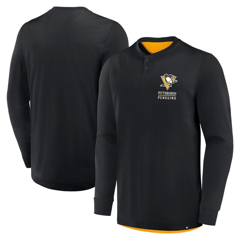 ̵ եʥƥ  T ȥåץ Men's Fanatics Black Pittsburgh Penguins ...