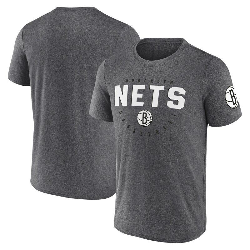 ̵ ֥ǥå  T ȥåץ Men's Heather Charcoal Brooklyn Nets Blo...