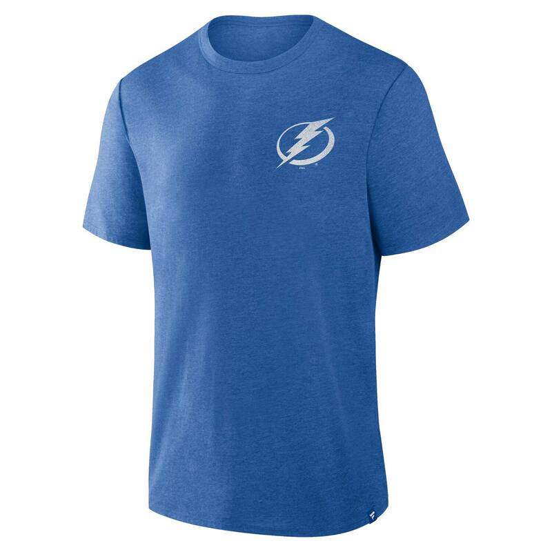 【送料無料】 ファナティクス メンズ Tシャツ トップス Men's Fanatics Heather Blue Tampa Bay Lightning Fan Lanes Tri-Blend T-Shirt Lgh Multi