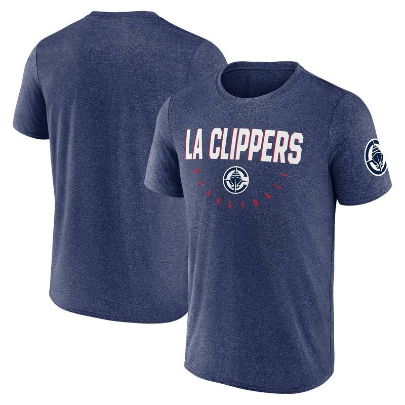 ̵ ֥ǥå  T ȥåץ Men's Heather Navy LA Clippers Block Pra...