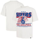 【送料無料】 フォーティセブンブランド メンズ Tシャツ トップス Men's'47 White Philadelphia 76ers City Edition Shifty Foundation T-Shirt 76r White