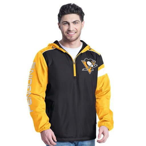 【送料無料】 カール バンクス メンズ Tシャツ トップス Men's G-III Sports by Carl Banks Black/Gold Pittsburgh Penguins Lateral Half-Zip Hoodie Jacket Png Black 【送料無料】 カール バンクス メンズ Tシャツ トップス Men's G-III Sports by Carl Banks Black/Gold Pittsburgh Penguins Lateral Half-Zip Hoodie Jacket Png Black