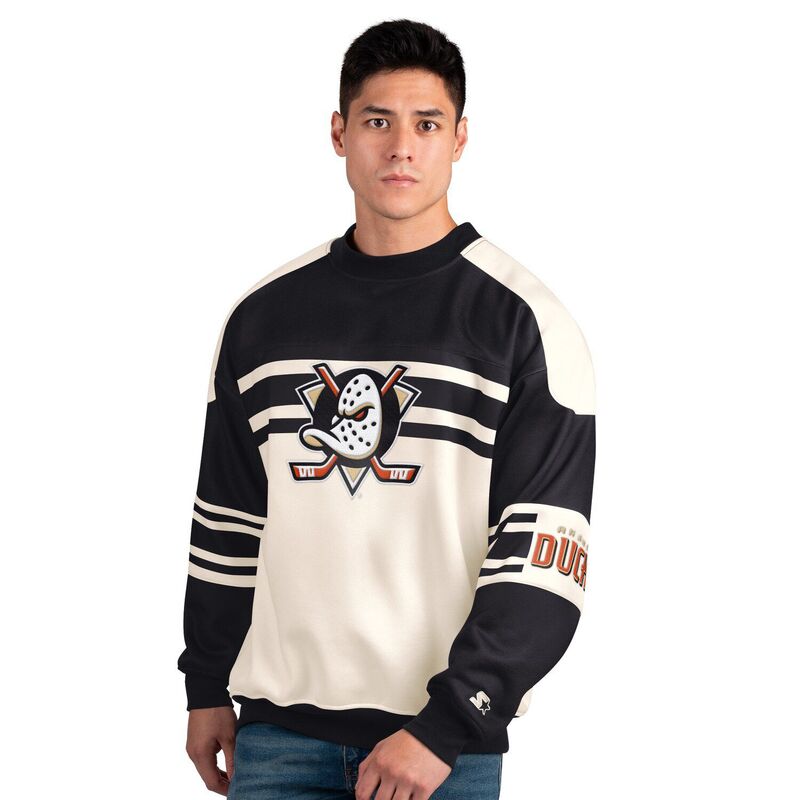 ̵   T ȥåץ Men'sStarter Cream/Black Anaheim Ducks Defe...
