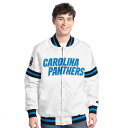 【送料無料】 スターター メンズ ジャケット・ブルゾン アウター Men'sStarter White Carolina Panthers Scout Full-Snap Varsity Jacket Pth White